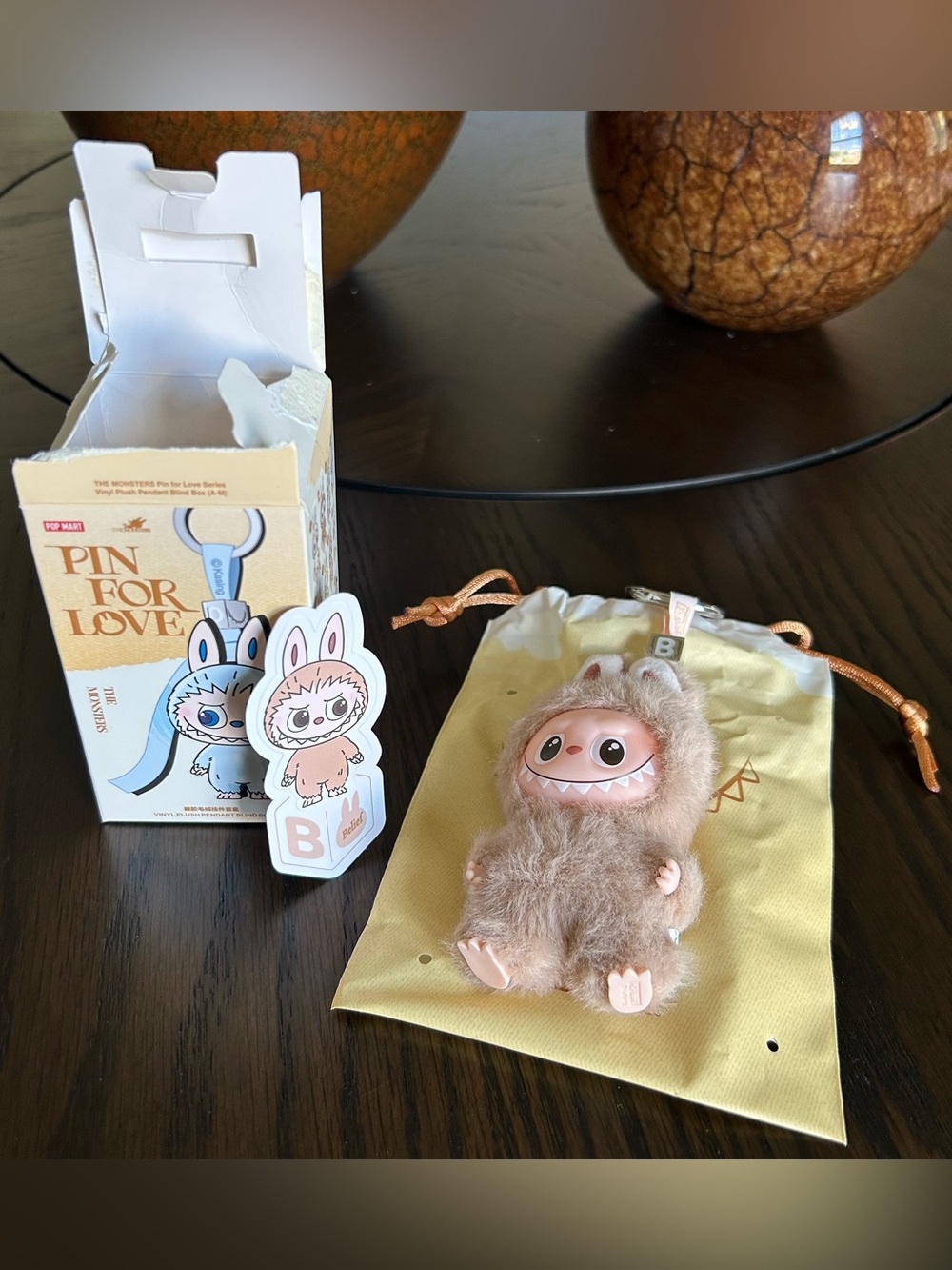 New Pop Mart The Monsters Labubu Pin for Love-Plush Pendant (A-M) - Confirmed B